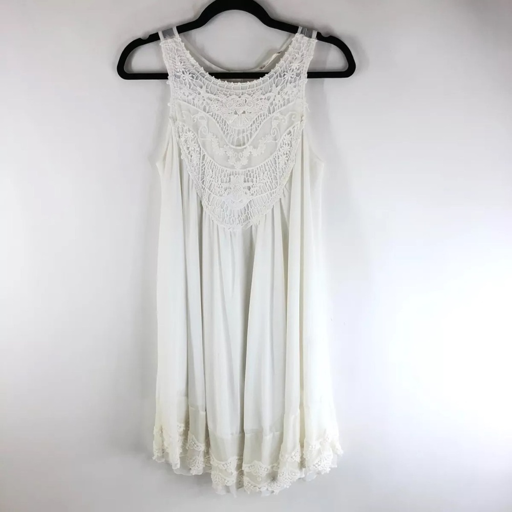 Altar'd state white feminine lace/semi sheer dress
